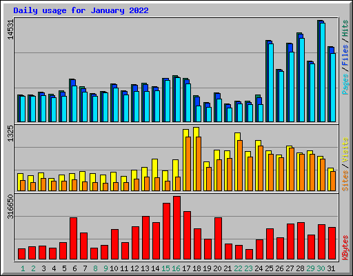 Daily usage for January 2022