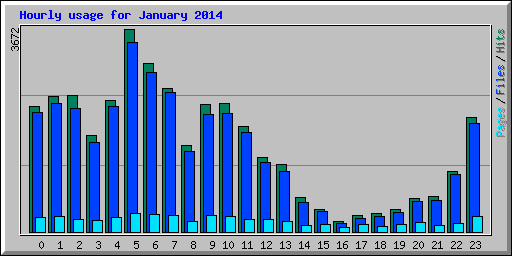 Hourly usage for January 2014