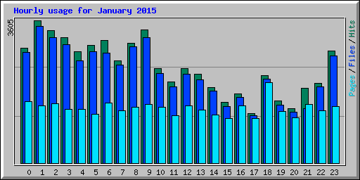 Hourly usage for January 2015