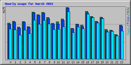 Hourly usage for March 2021