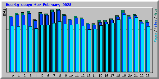 Hourly usage for February 2023