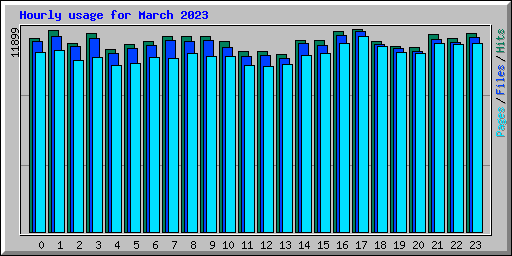 Hourly usage for March 2023