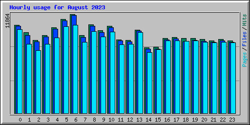 Hourly usage for August 2023